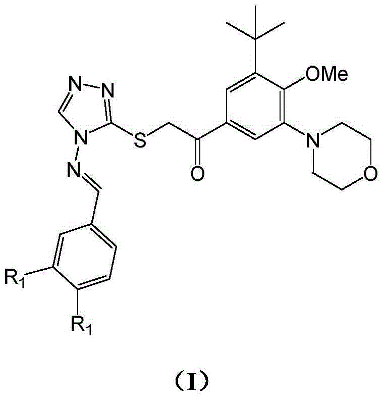 Terminal double-substituted triazole Schiff base compound, its preparation method and use