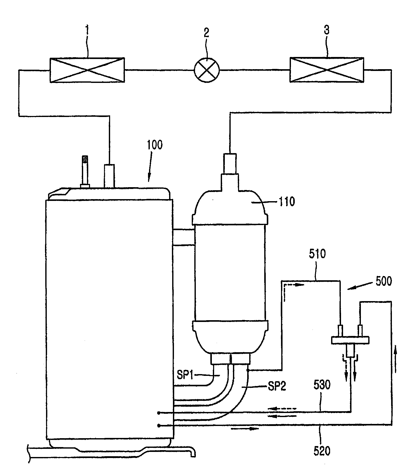 Capacity varying type rotary compressor and refrigeration system having the same