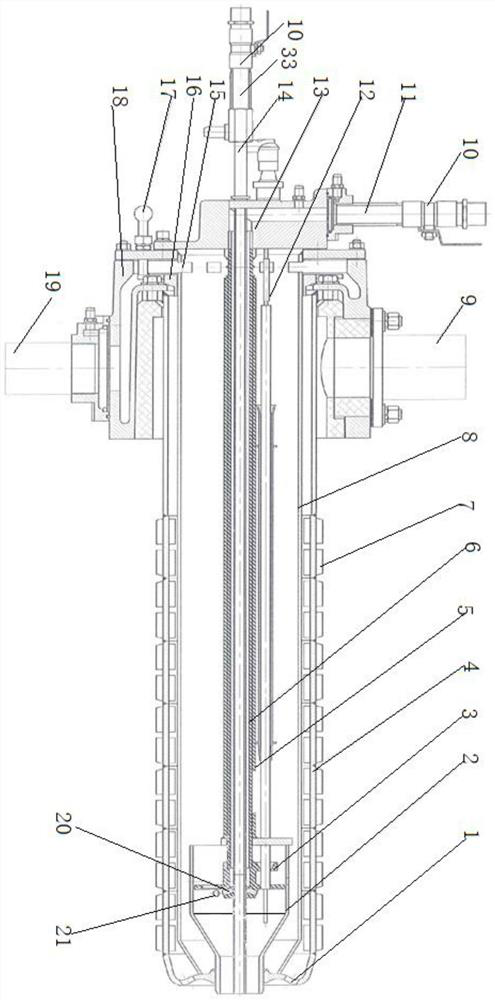 I-shaped self-preheating burner with grading function