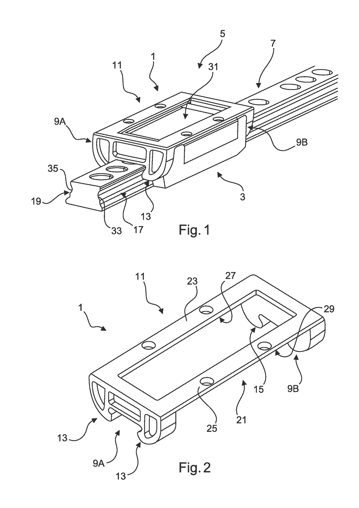 Securing device and linear guiding mechanism