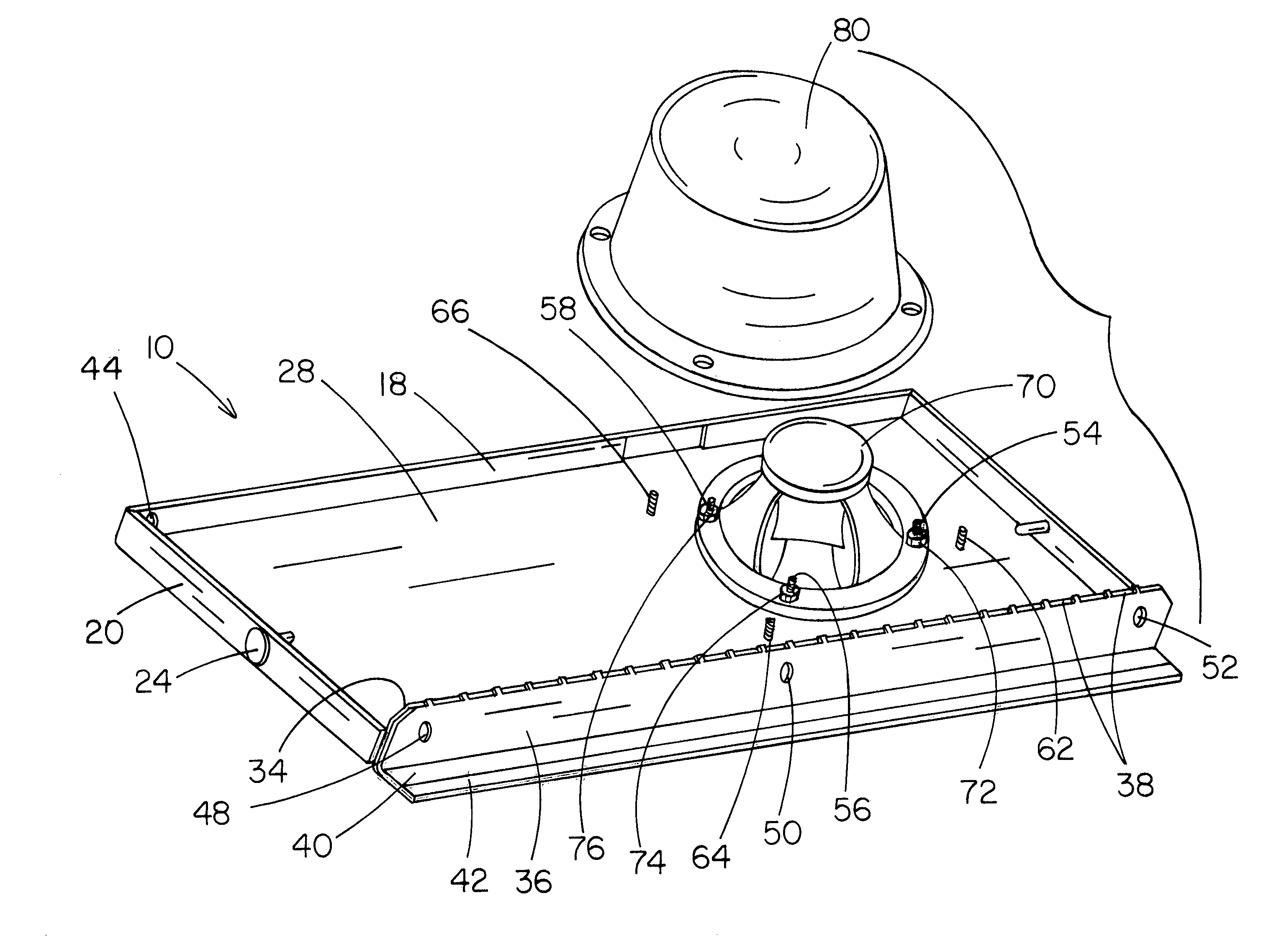 Lay-in tile speaker system