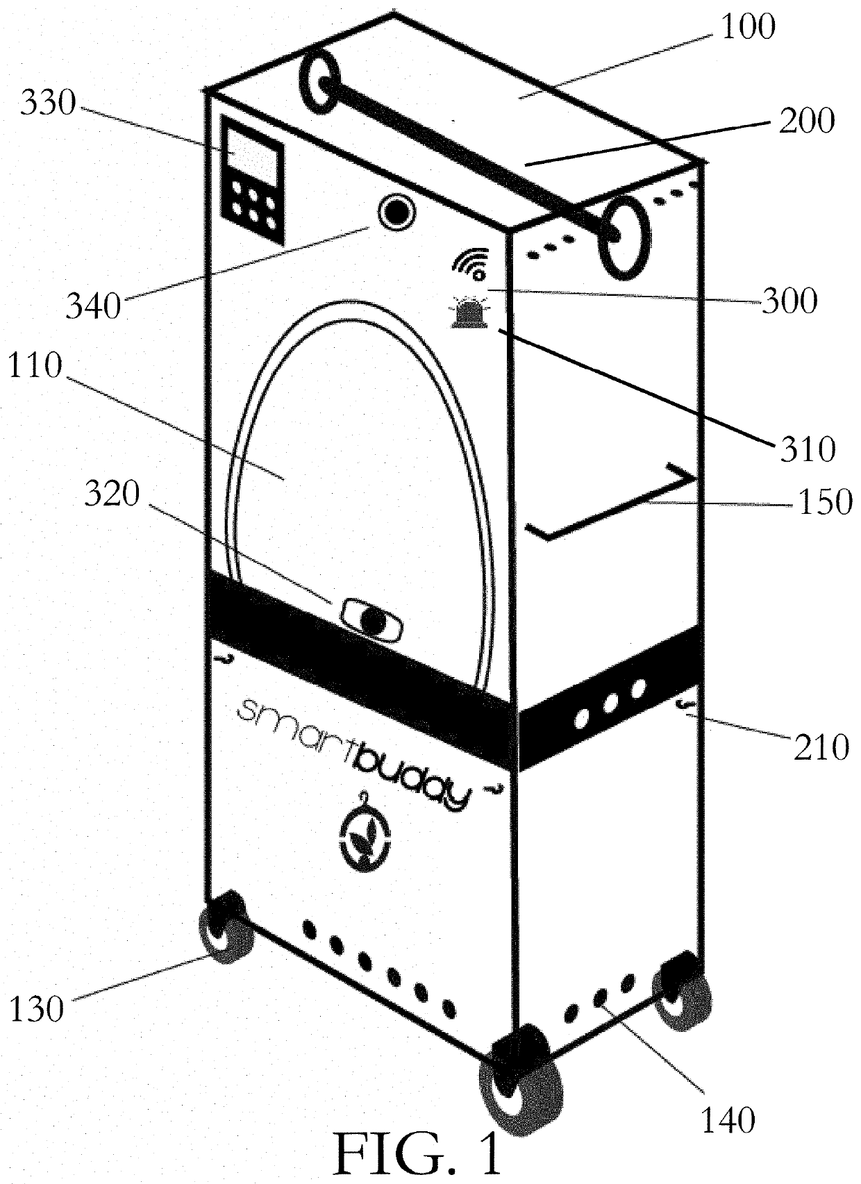 Portable personal locker with rack