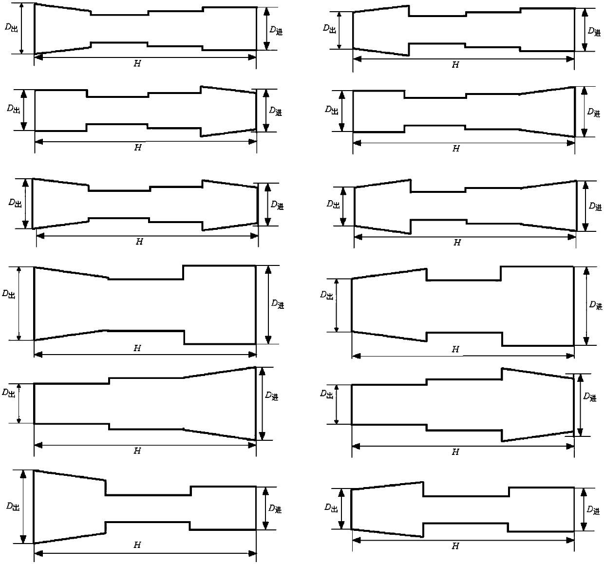 Multi-level magnetic field and lining bias voltage conical pipe and stepped pipe composite filtering arc ion plating