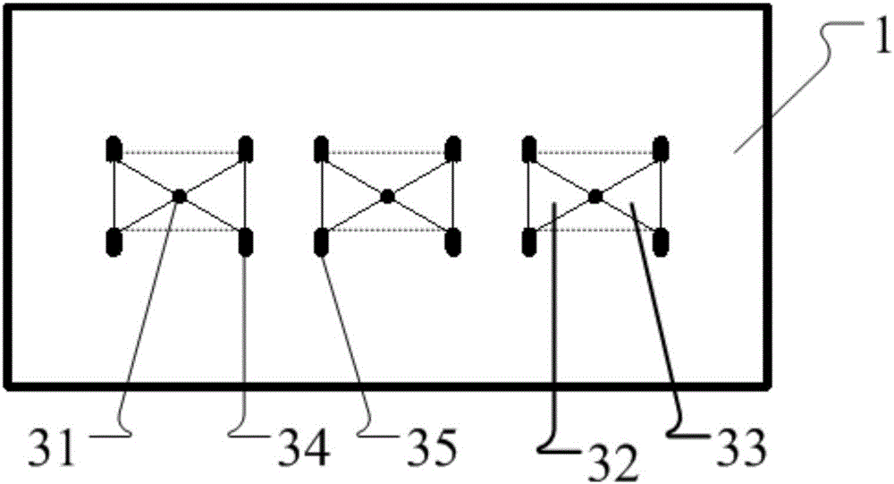 Cylindrical surface rectangular five-jet array static spinning nozzle and static spinning method