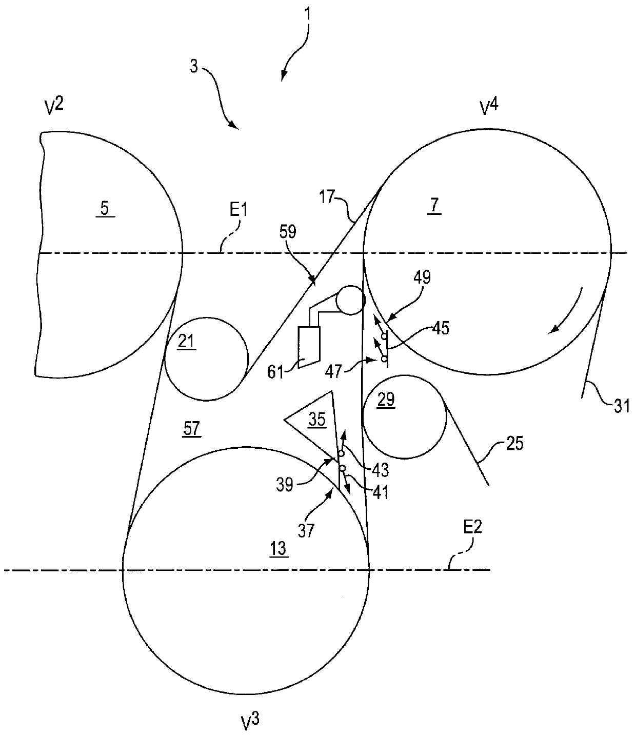 Machine for manufacturing a material web