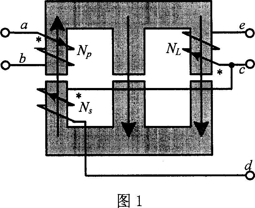 Positive exciting magnetic integrated converter of outputting-current corrugated minimum