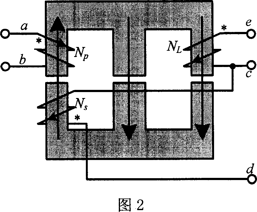 Positive exciting magnetic integrated converter of outputting-current corrugated minimum