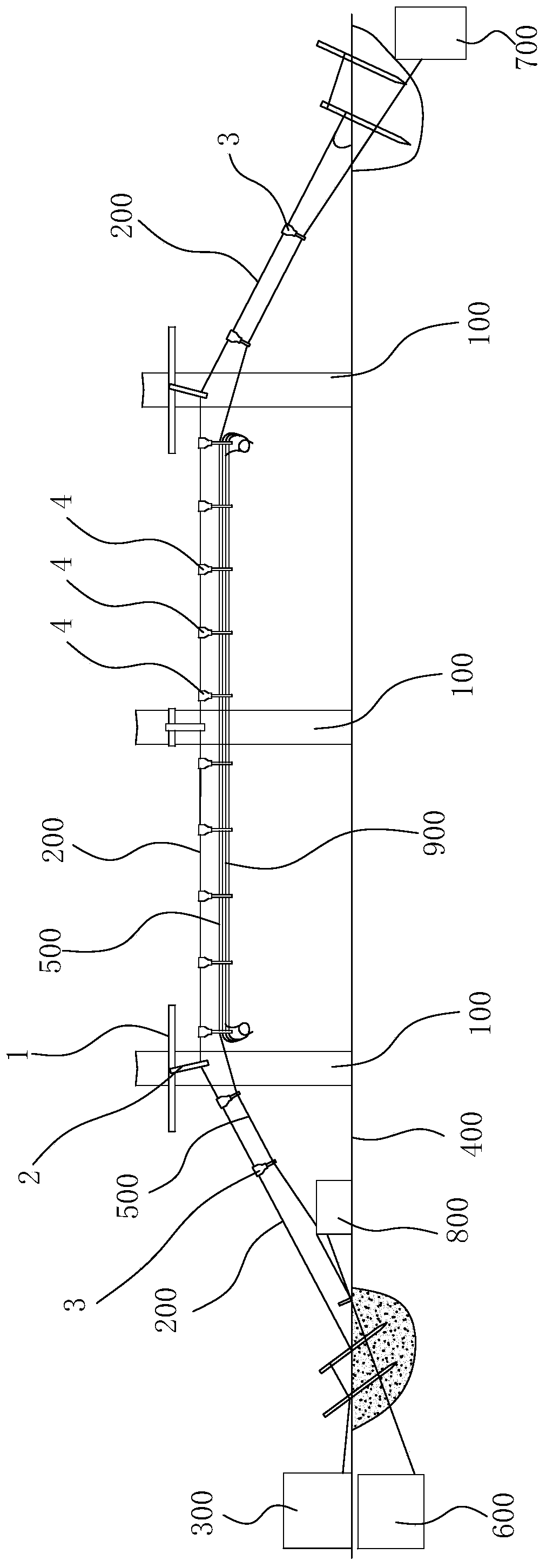 Automatic bypass cable conveying system