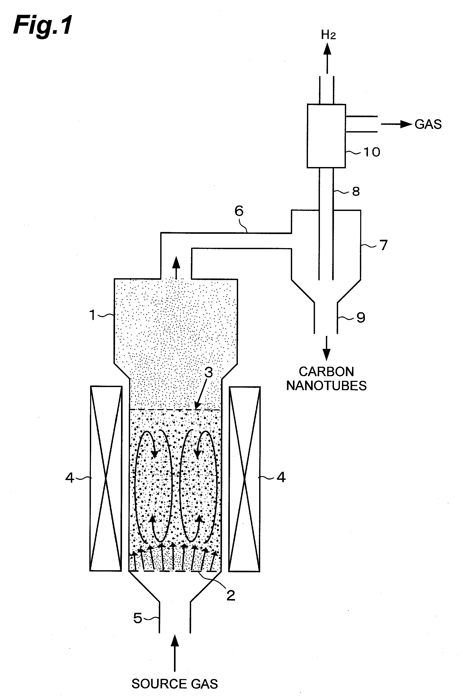 Method for simultaneously producing carbon nanotubes and hydrogen, and device for simultaneously producing carbon nanotubes and hydrogen