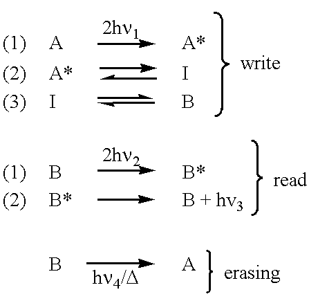 Two-photon, three-or four-dimensional, color radiation memory