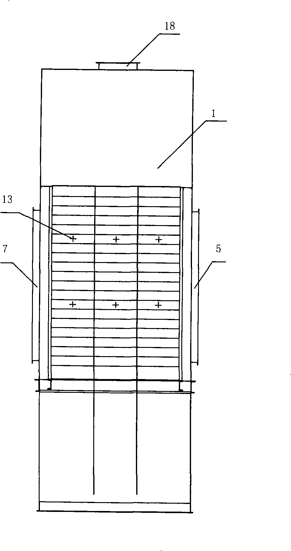 Multi-medium flue gas purifying reaction tower