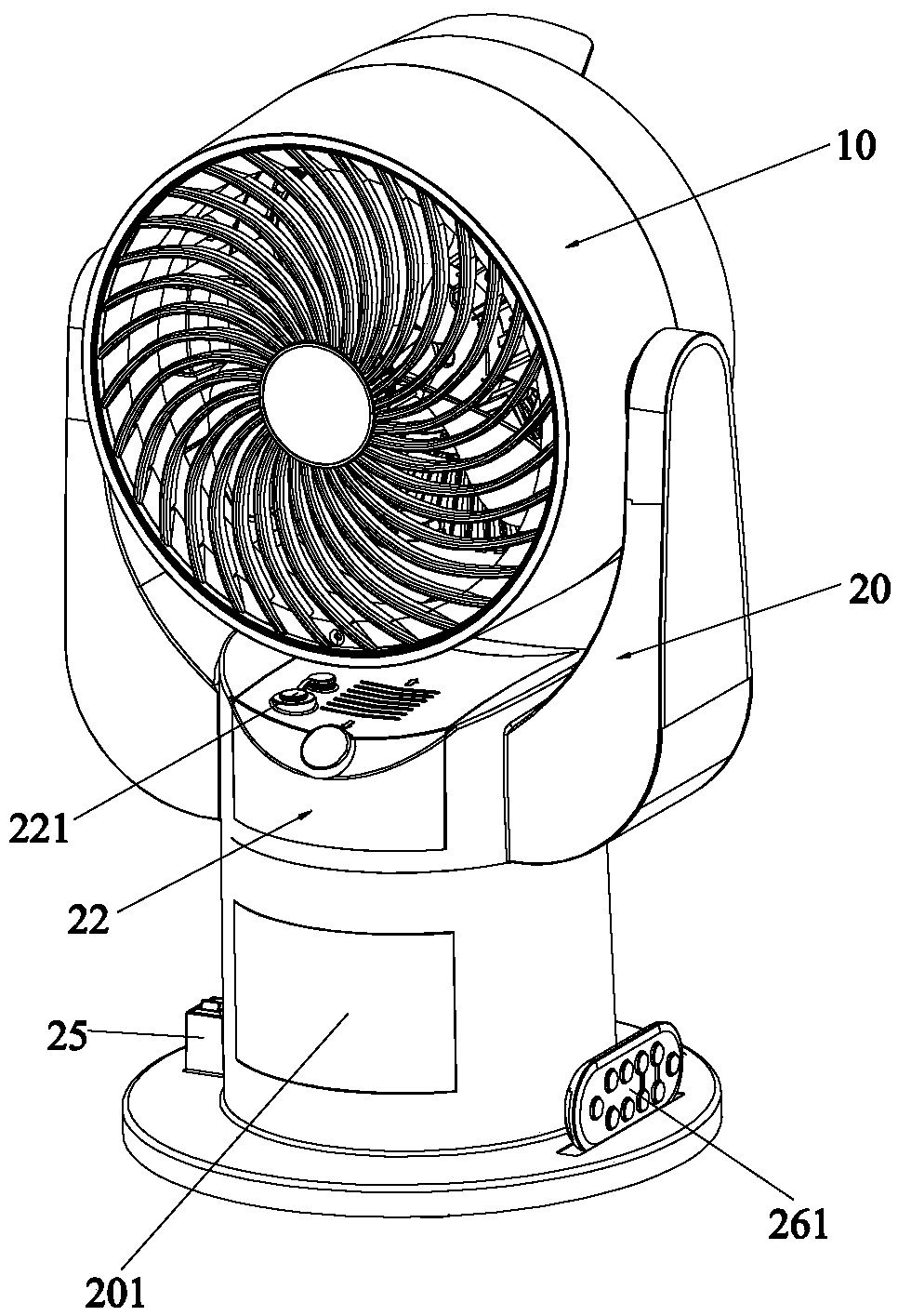 Circulating fan with humidifying and heating functions