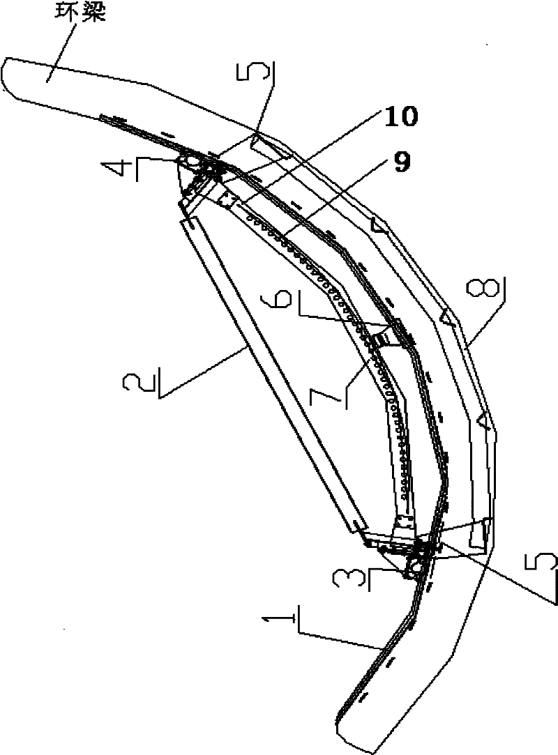 Rail type sector ash scrapper used for cylindrical horizontal electro-precipitator