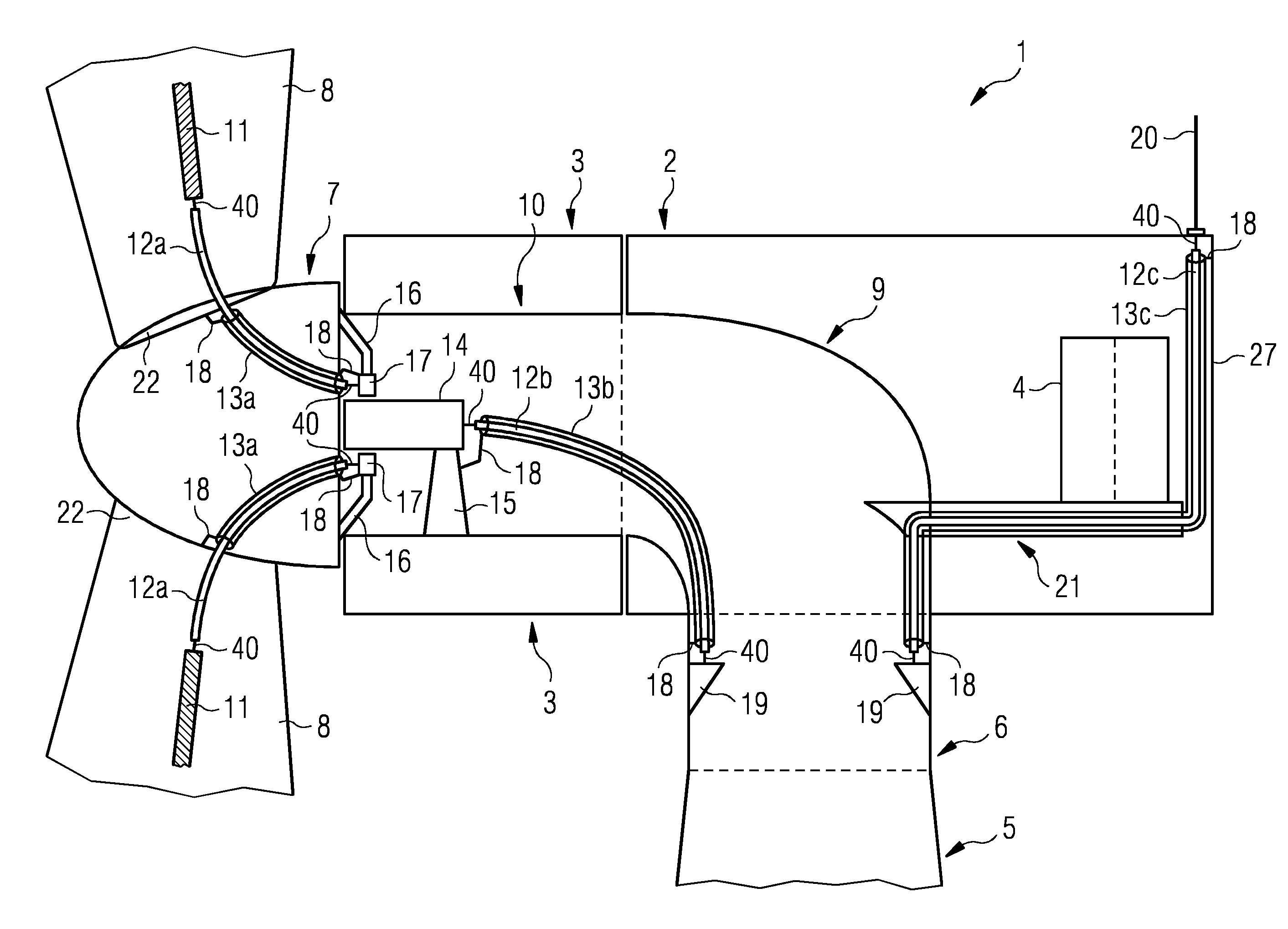 Lightning protection system for a wind turbine, wind turbine and method for protecting components of a wind turbine against lightning strikes