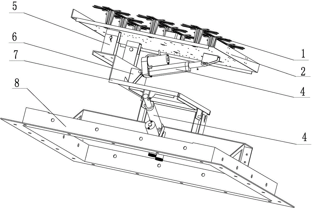 System for two-dimensional remote-control adjustment of angle of airspace coverage type antenna