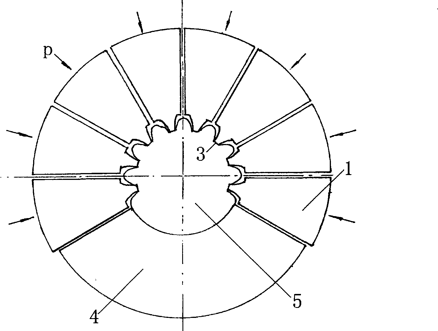 Method for wedge pressure forming process gear wheel