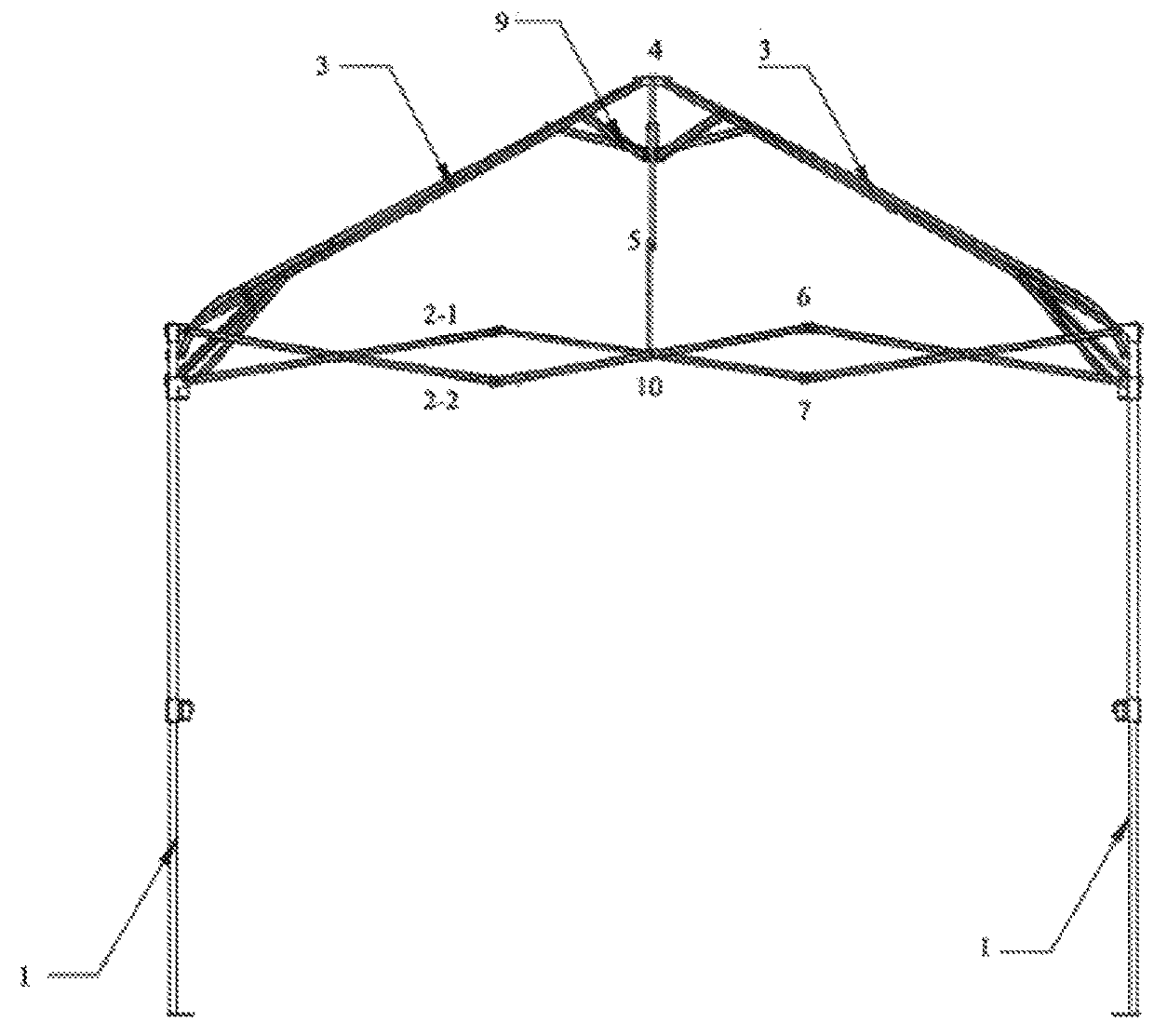 Canopy frame for alleviating standing water