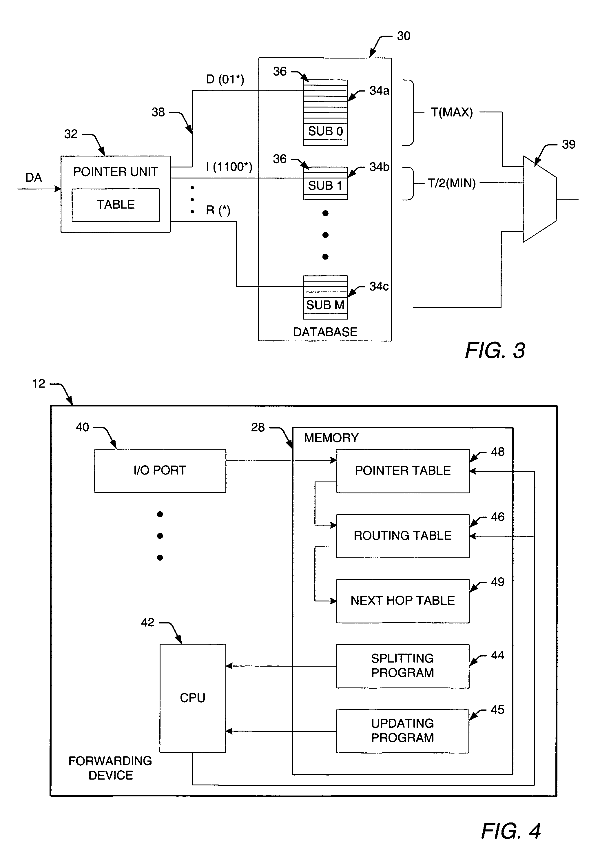 Architecture for network search engines with fixed latency, high capacity, and high throughput