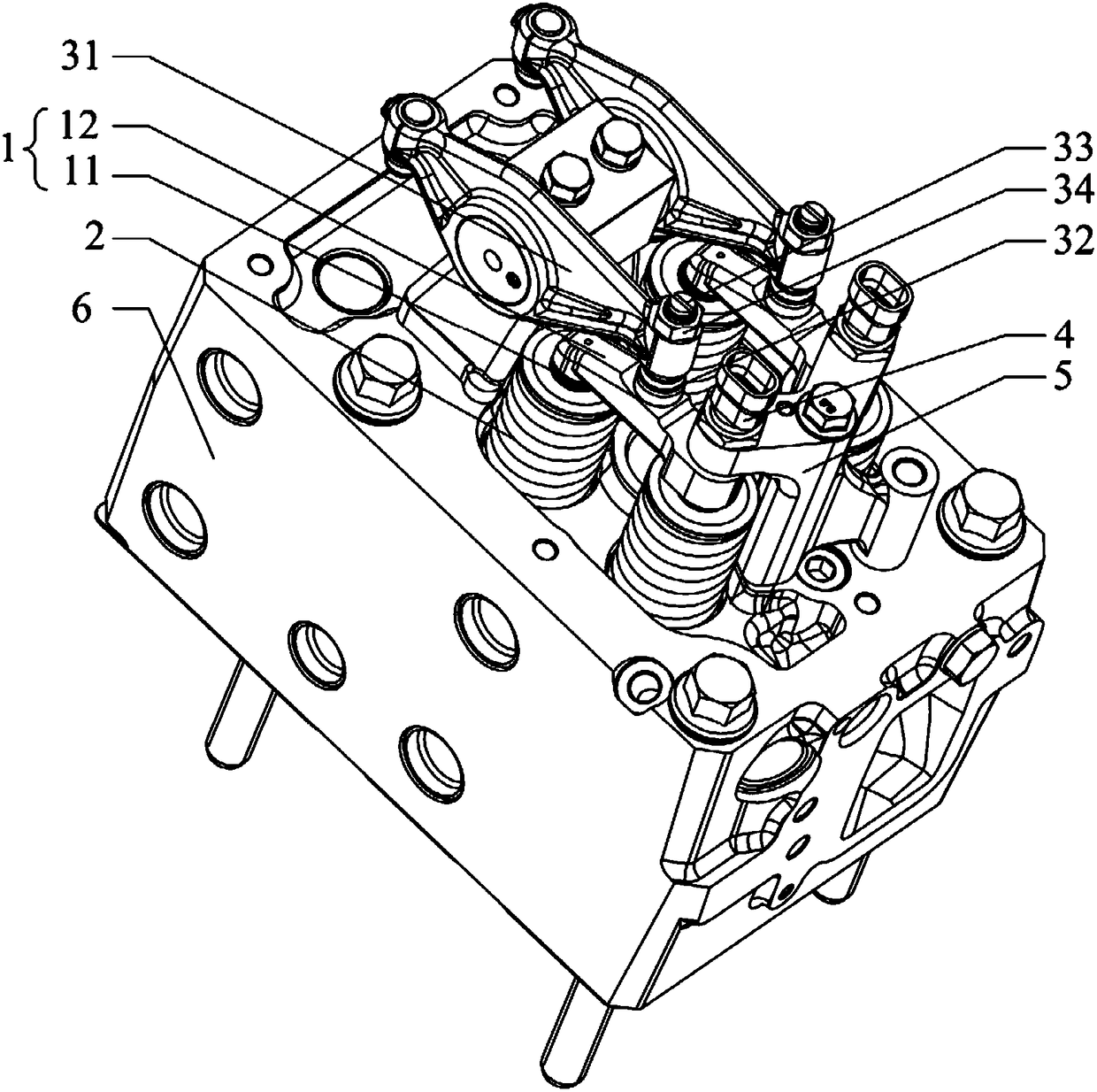 Valve mechanism capable of monitoring valve clearance on line and engine