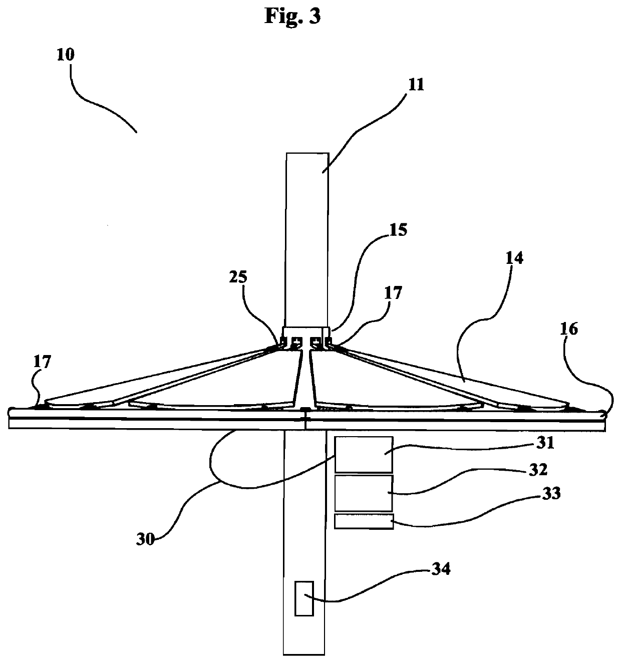 Utility pole solar energy collector system