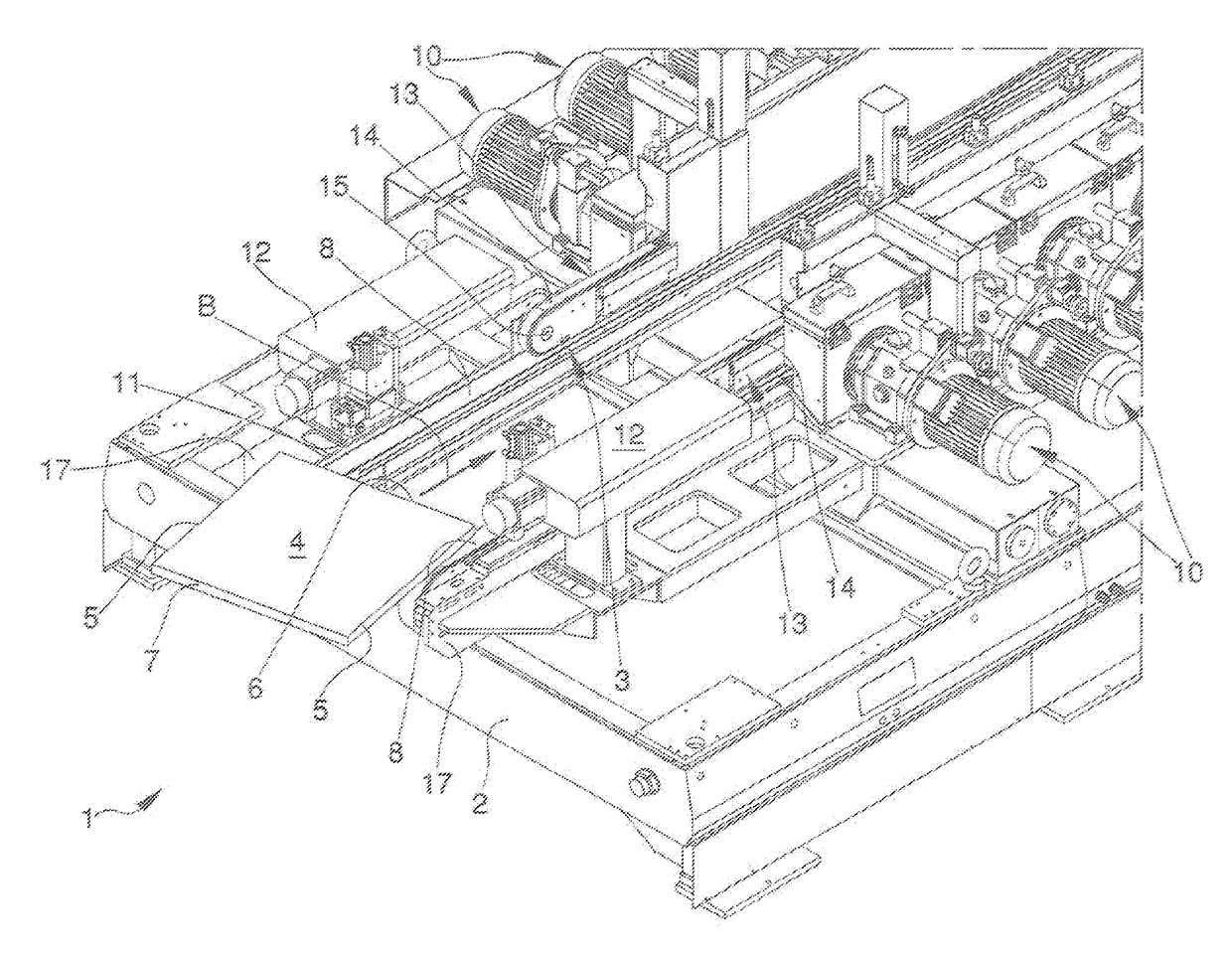 Grinding machine for plate-like elements, particularly ceramic tiles and plates, natural stones, glass or similar