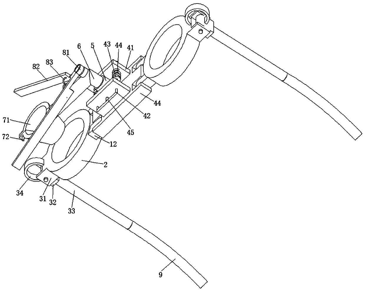 Ophthalmic liquid dropping device with precise positioning function