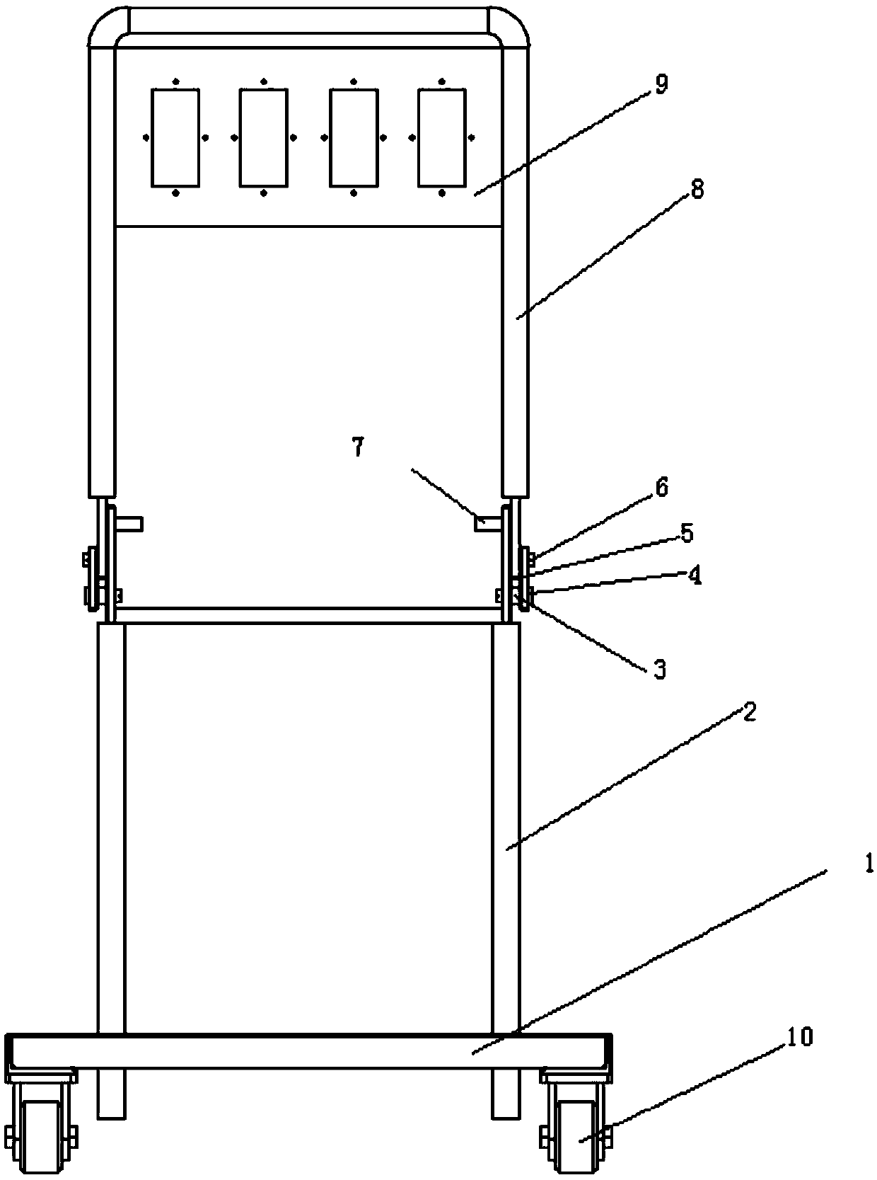 A potting and transshipment device for a cable assembly and a potting method thereof