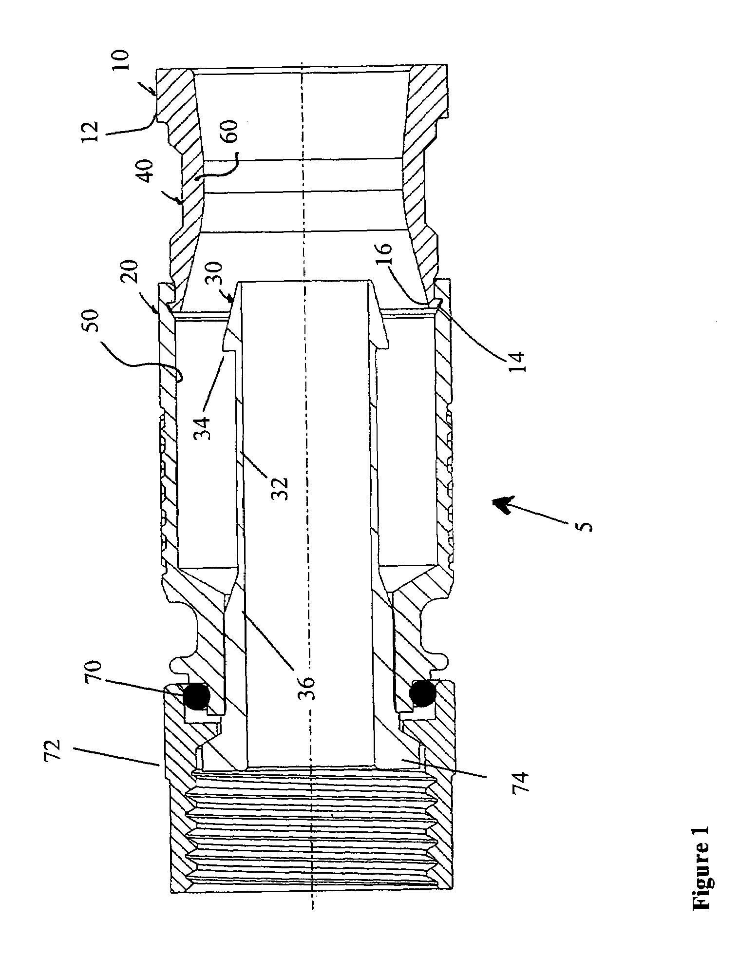 Coaxial cable connector with improved weather seal