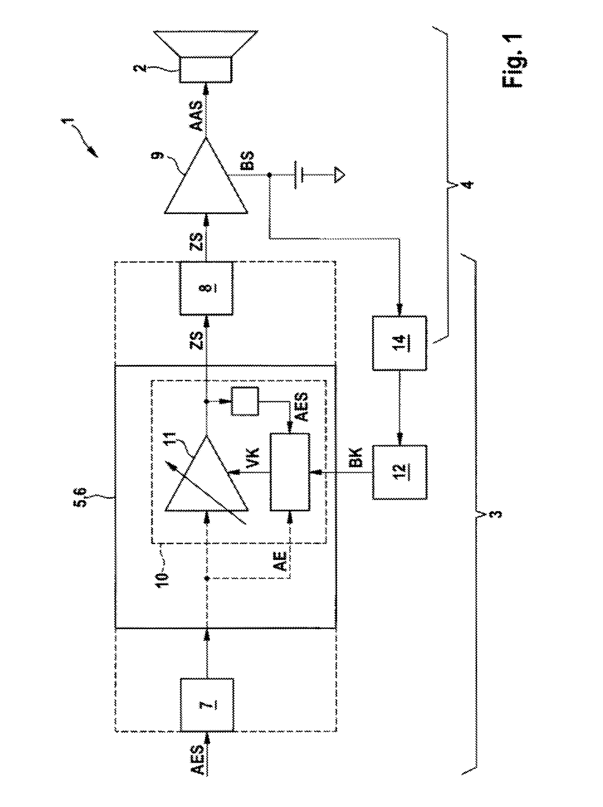 Amplifier arrangement with limiting module