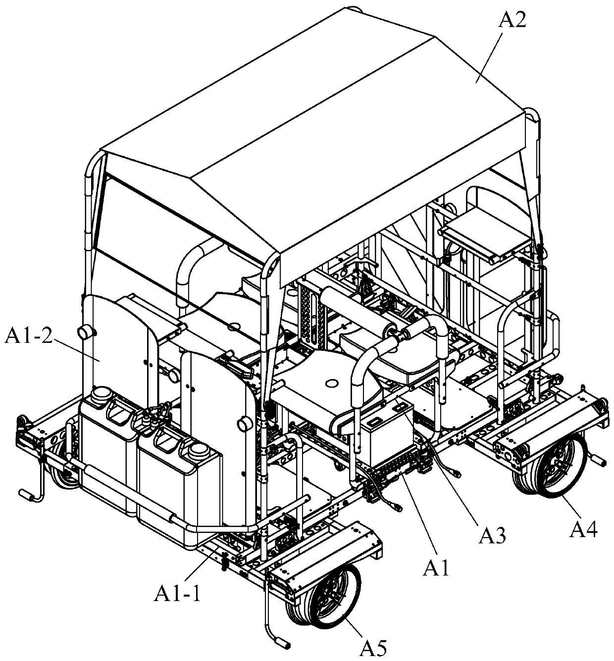 Modular trolley for carrying rail detection equipment