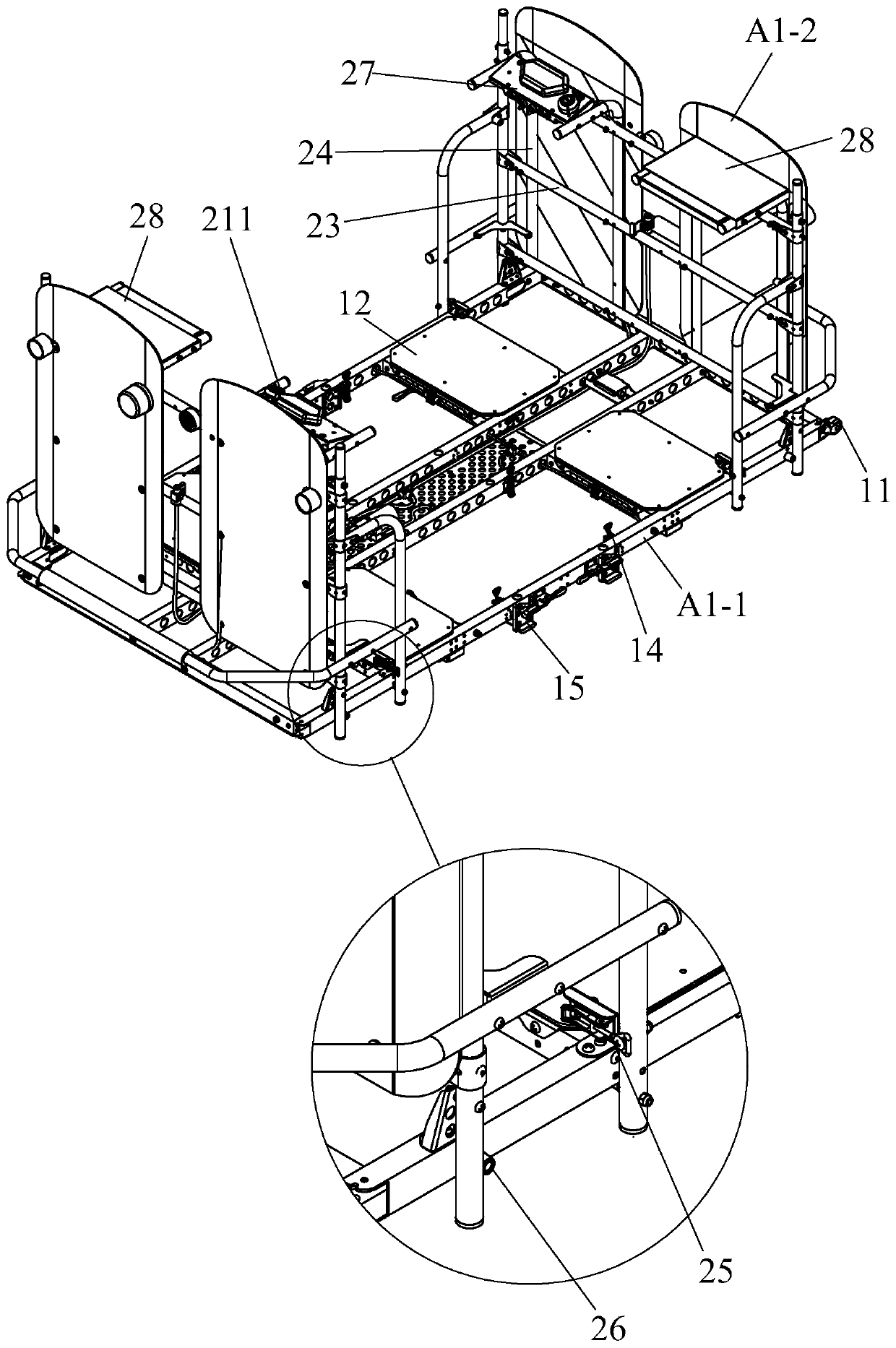 Modular trolley for carrying rail detection equipment