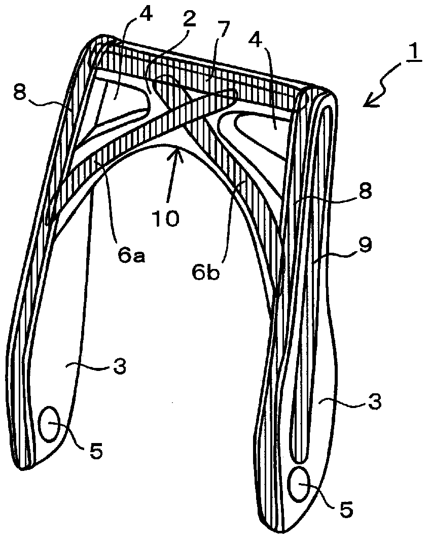 Frame structure for backrest and method for manufacturing same