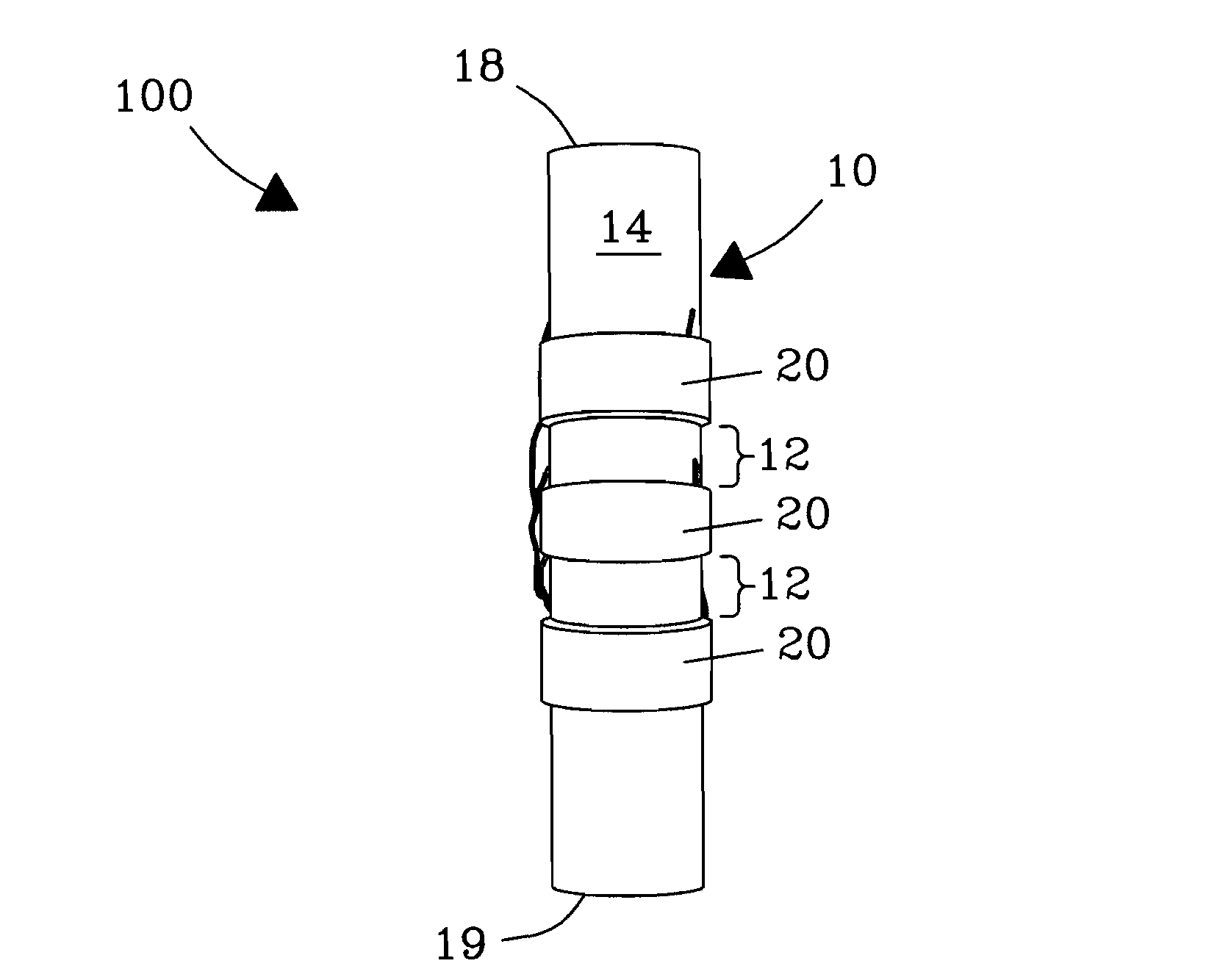 Device and method for noninvasive ultrasonic treatment of fluids and materials in conduits and cylindrical containers