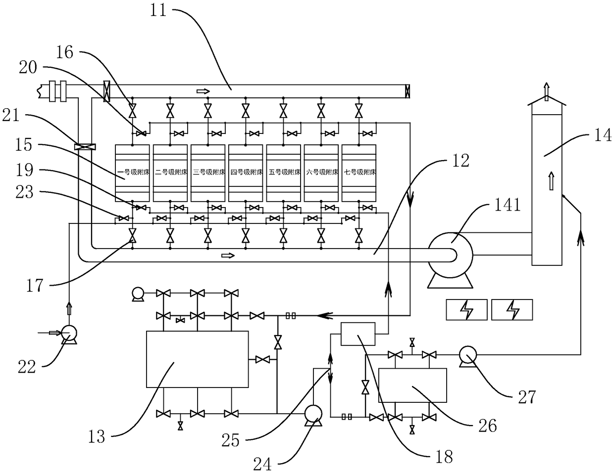 Continuous organic waste gas catalytic purification device and running method thereof