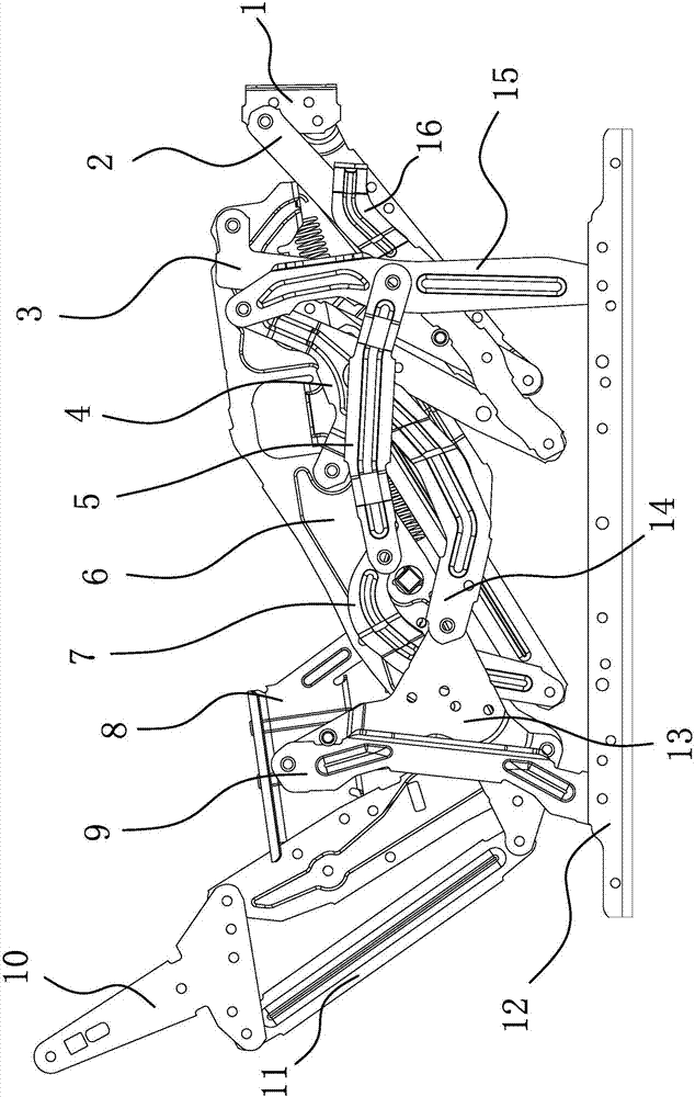 Mechanical stretching device for movable sofas