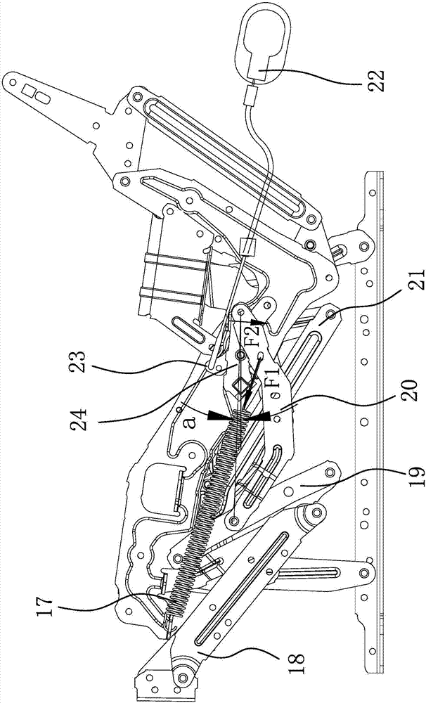 Mechanical stretching device for movable sofas