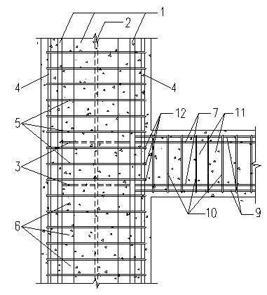 Hooped steel reinforced concrete beam-column joint of core area U-shaped column