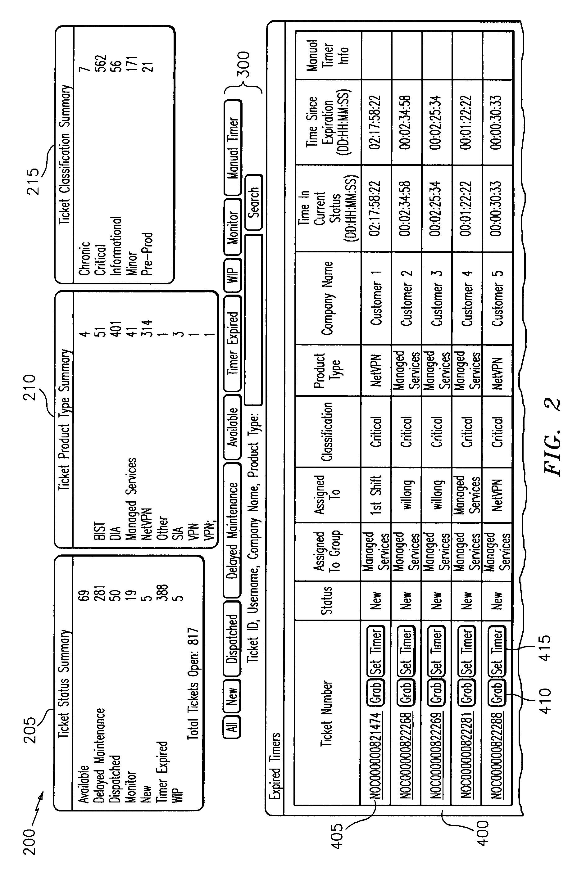 Systems, methods, website and computer products for service ticket consolidation and display