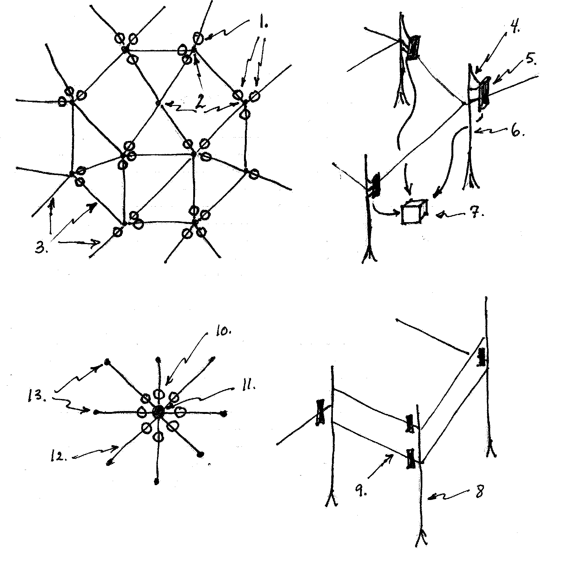 Distributed system of electrical generators utilizing wind driven natural motion of trees