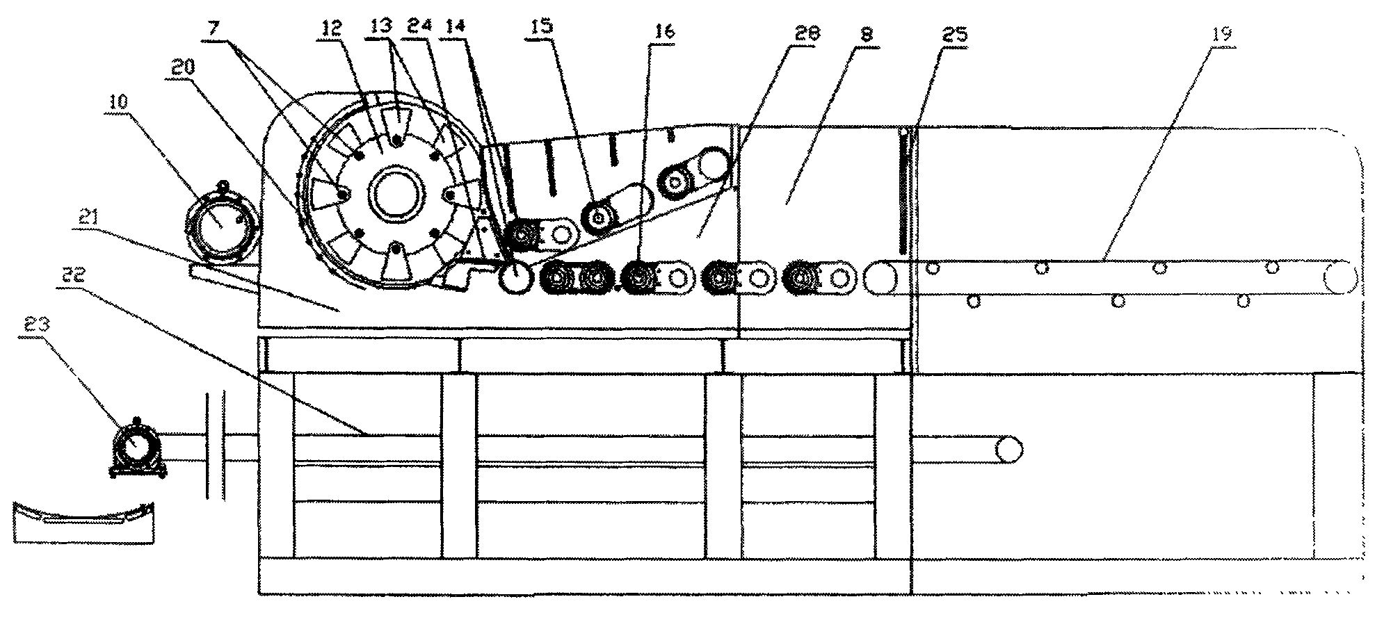 Combined biomass breaking machine