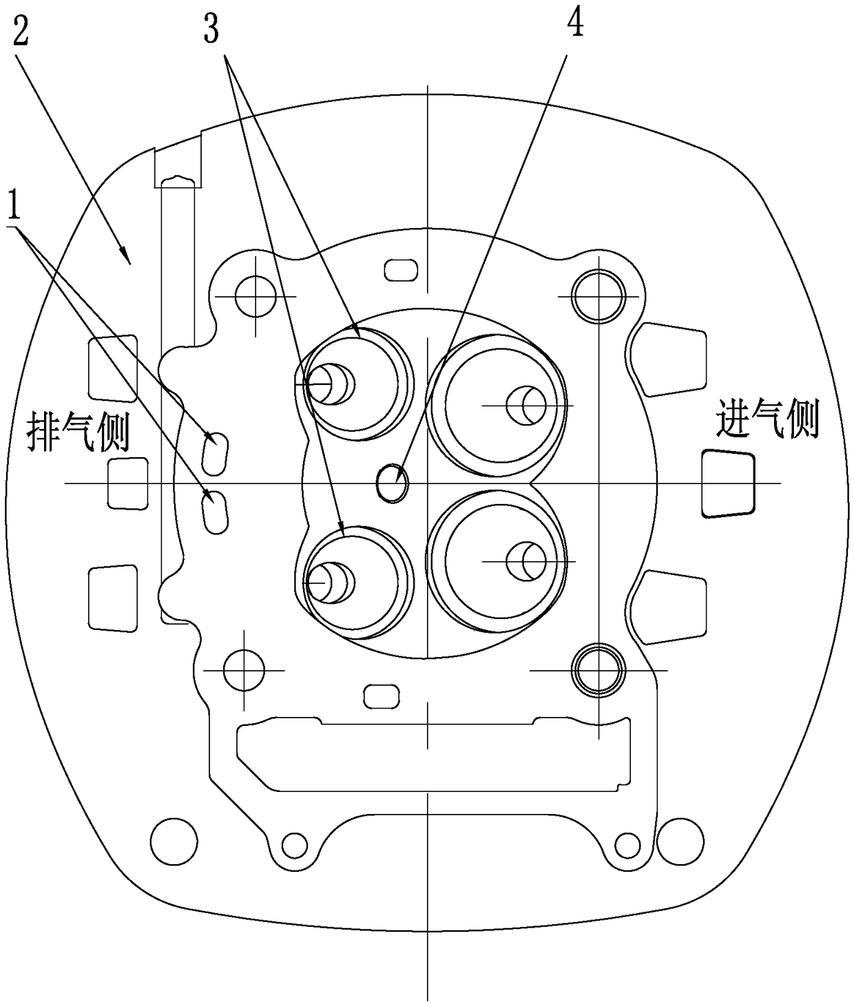 Motorcycle engine cylinder head with valve seat cooling oil passage