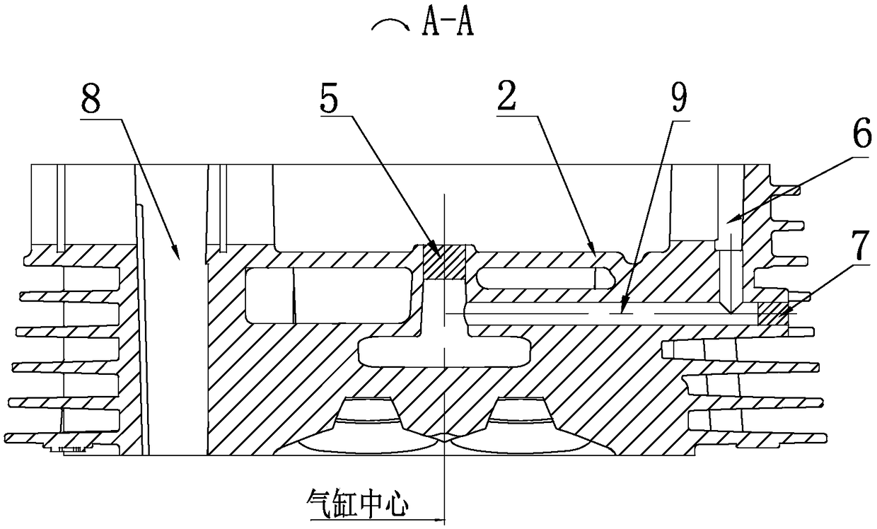 Motorcycle engine cylinder head with valve seat cooling oil passage