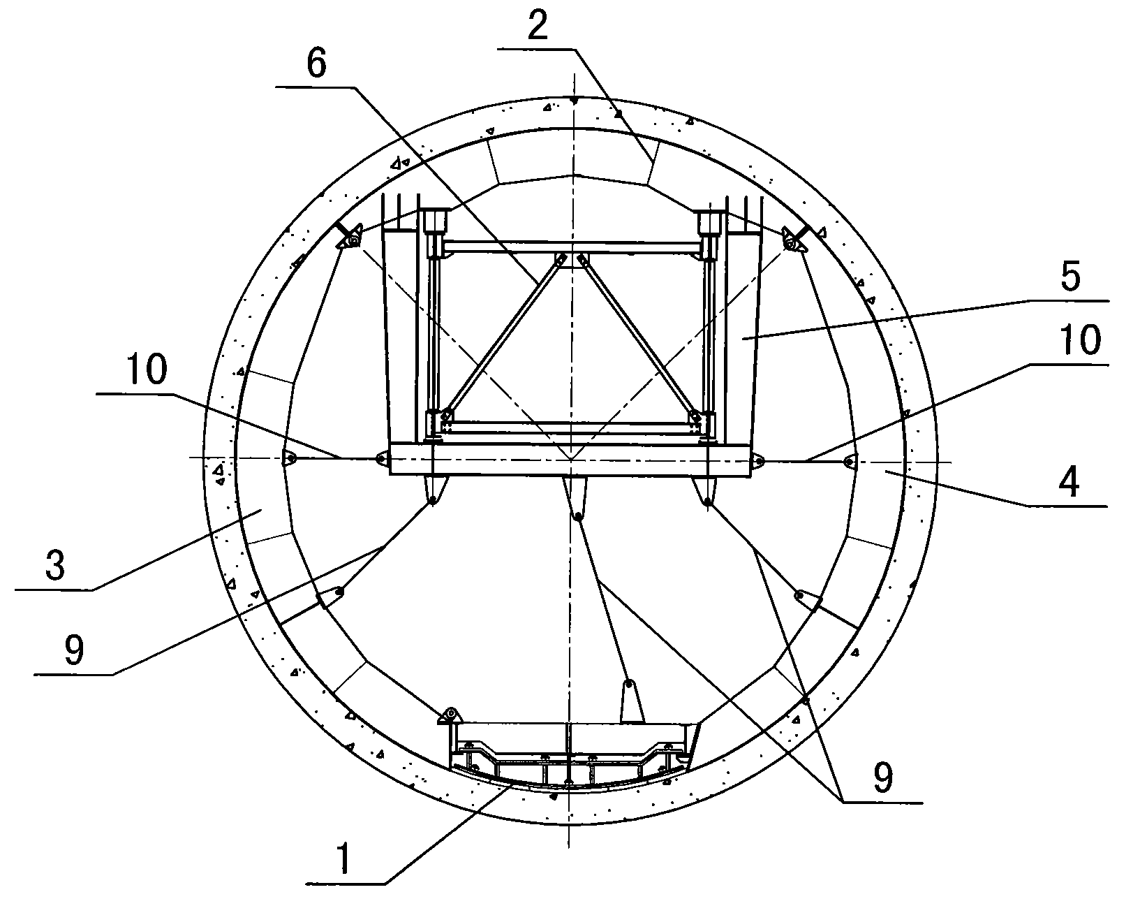 Tunnel concrete lining formwork apparatus