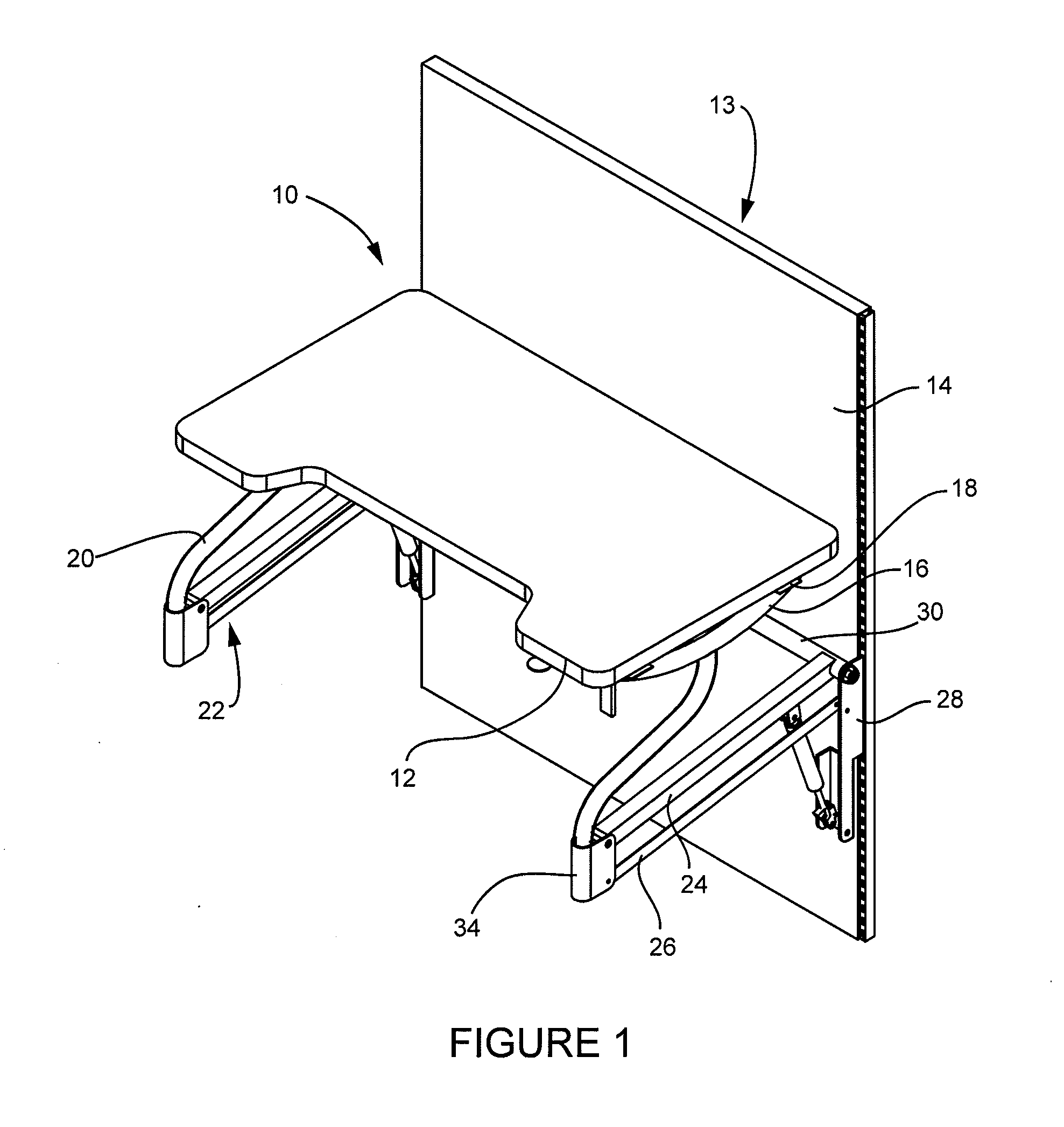 Height adjustable work surface system