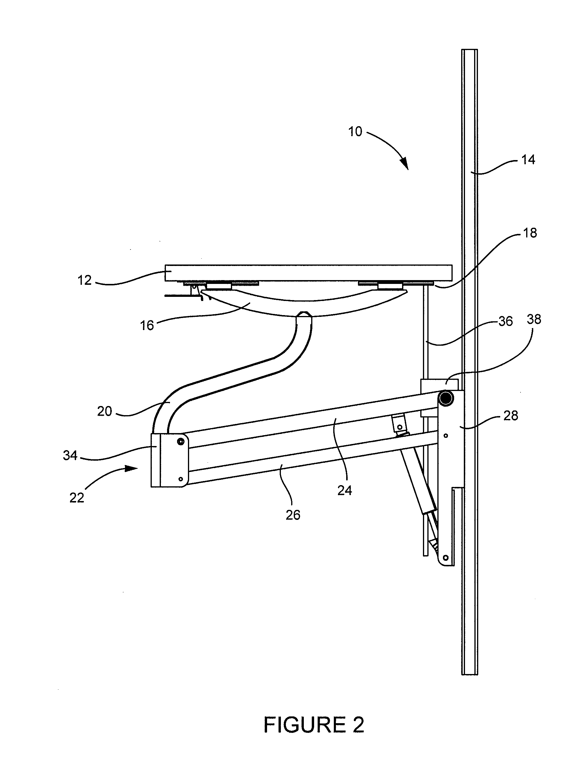 Height adjustable work surface system