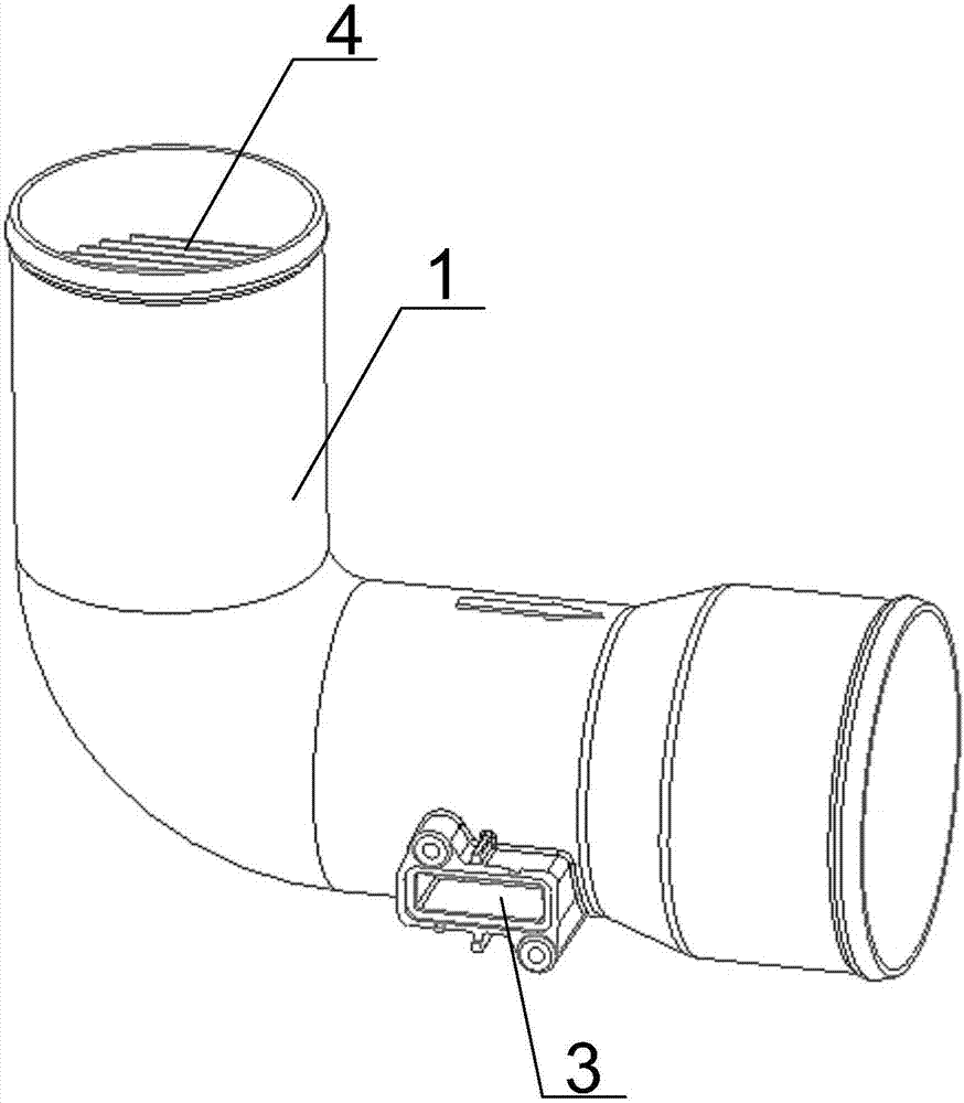 Intake flow sensor adaptive pipeline and engine intake system