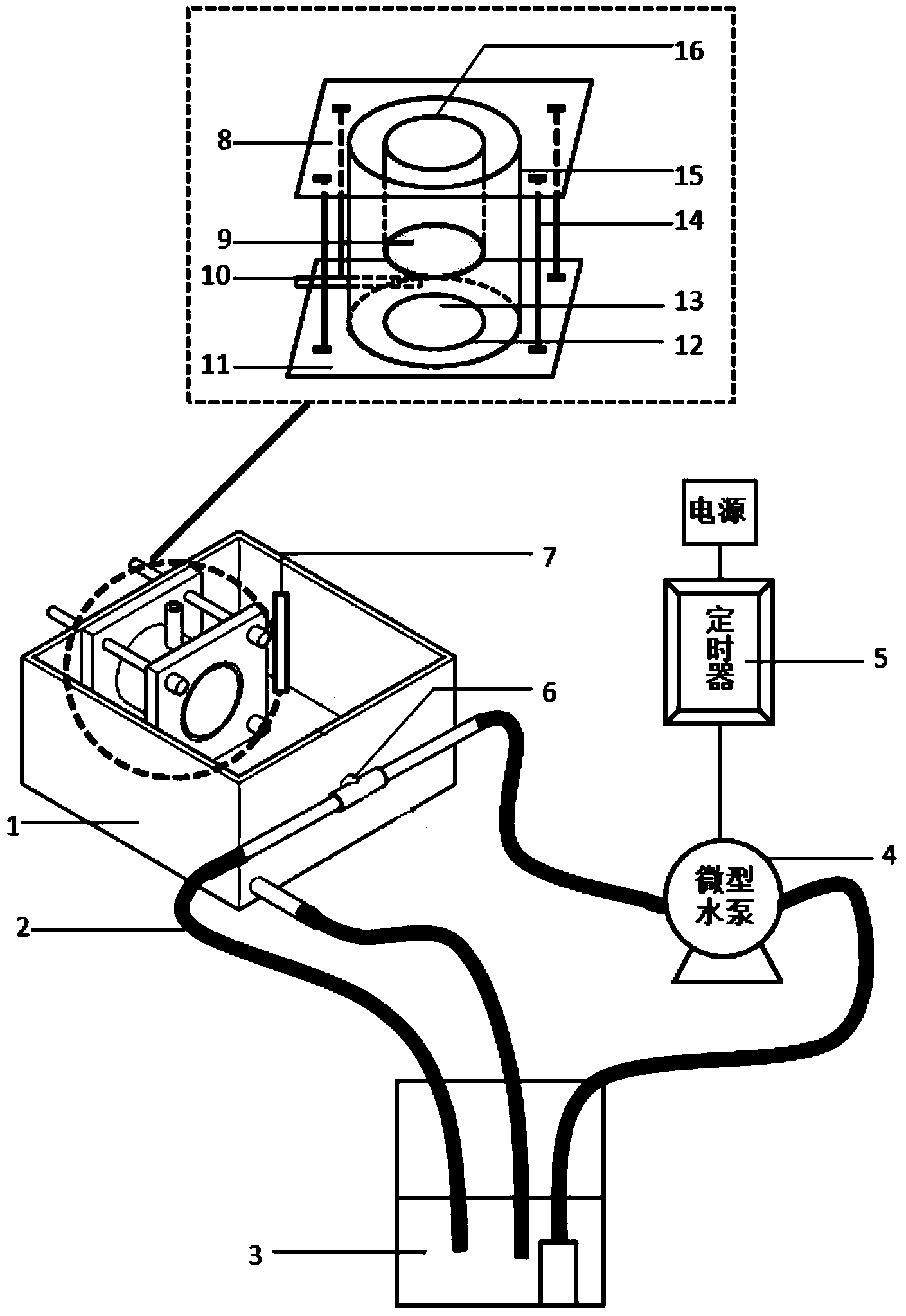 Device for simulating hydrogen permeation behavior under wave splashing zone corrosion condition