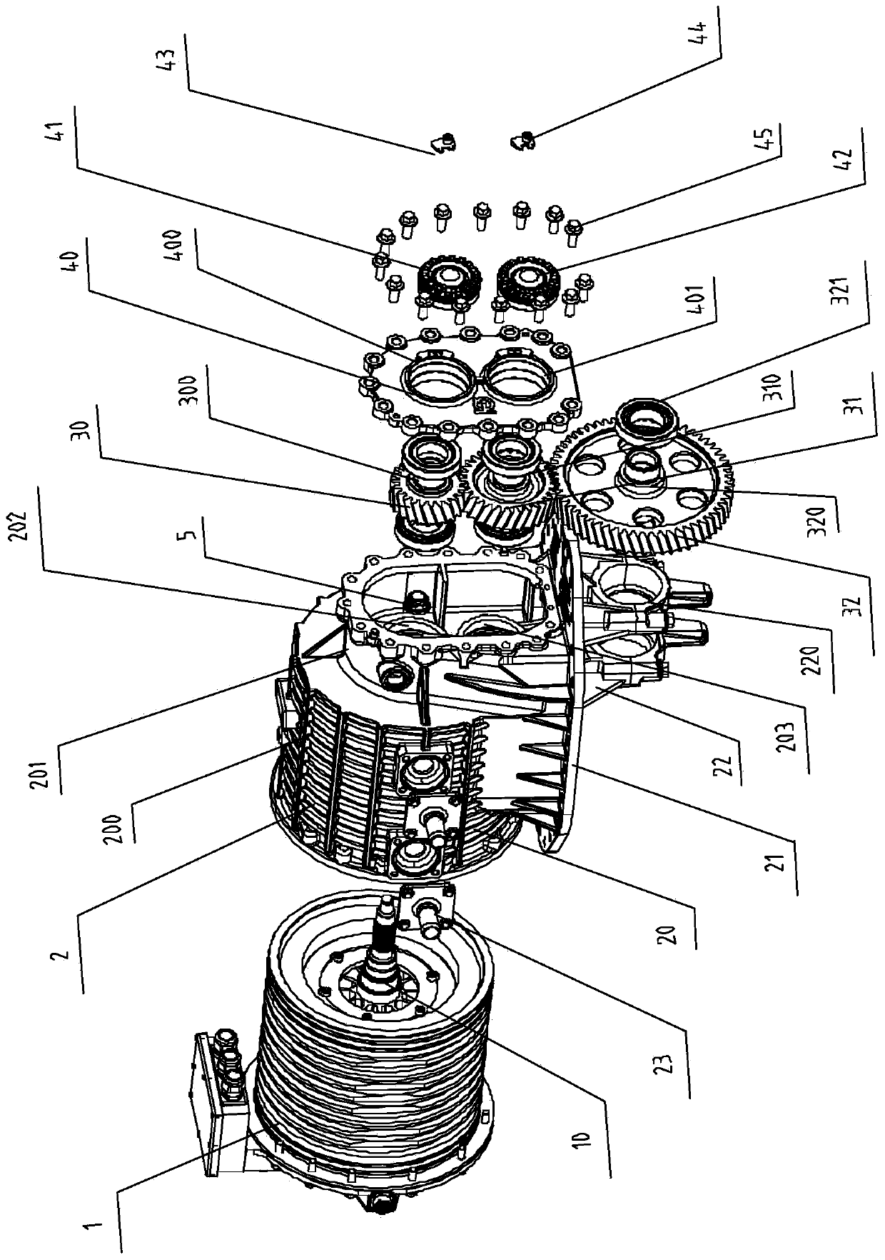 Motor integrated type main speed reducer assembly