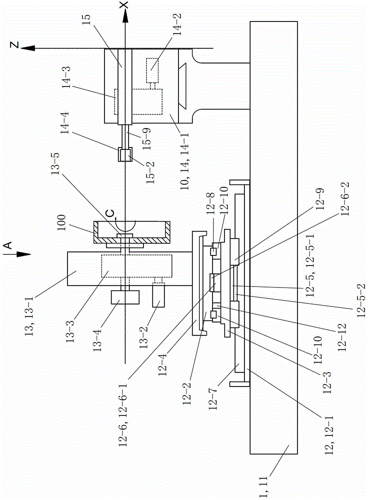 Detecting grinding device