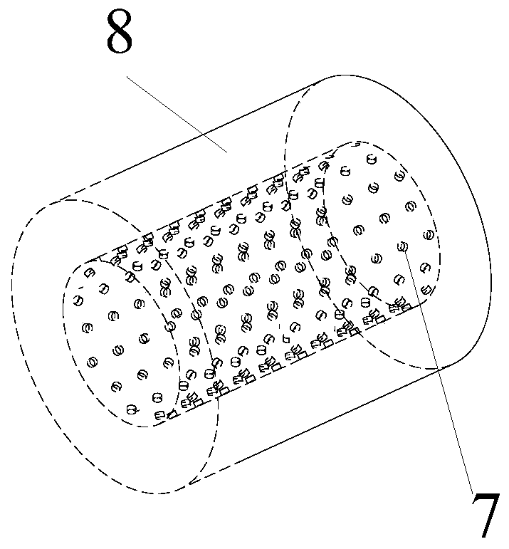 Stirring cage with solid-liquid separating function